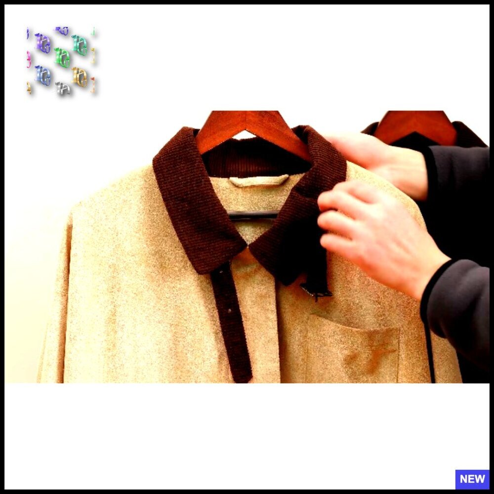 Faux Suede Oversized Bomber Jacket Corduroy Collar Vintage Barn Coat Chic - Picture 7 of 7